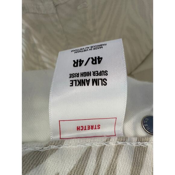 Express Womens High Waisted Slim Ankle Jeans Zebra Print Size 4R Super High Rise - Picture 6 of 7